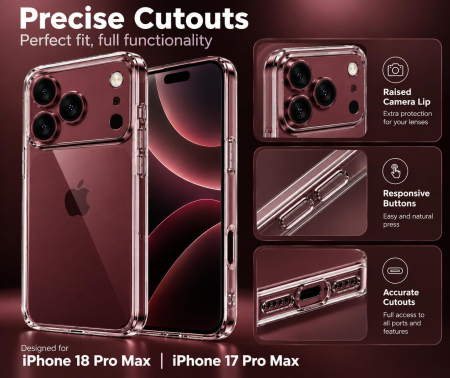 Husa iPhone 17 Pro Max/ 18 Pro Max, Slim Luxury Transparenta Full Protection [16]