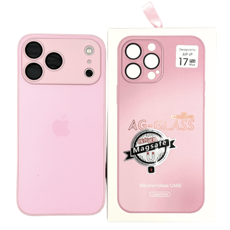 Husa iPhone 17 Pro Max, AG Glass MagSafe, Sticla si Silicon cu Protectie Lentile Camera, Chanel Pink - Mat [7]