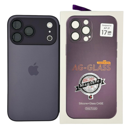 Husa iPhone 17 Pro Max, AG Glass MagSafe, Sticla si Silicon cu Protectie Lentile Camera, Deep Purple - Mat [7]
