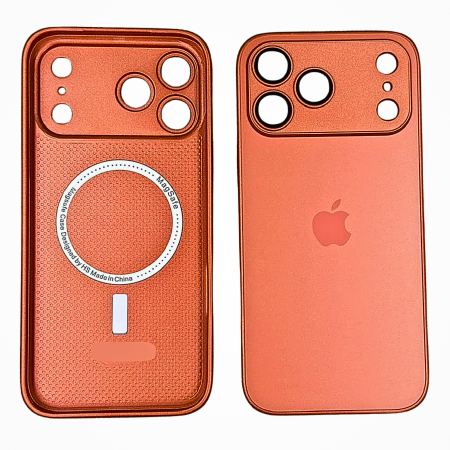 Husa iPhone 17 Pro Max, AG Glass MagSafe, Sticla si Silicon cu Protectie Lentile Camera, Orange - Mat [6]