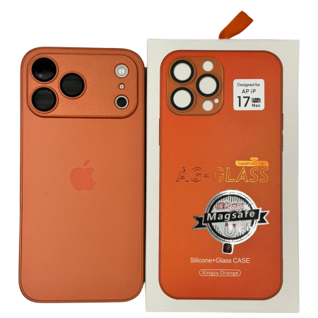 Husa iPhone 17 Pro Max, AG Glass MagSafe, Sticla si Silicon cu Protectie Lentile Camera, Orange - Mat [7]