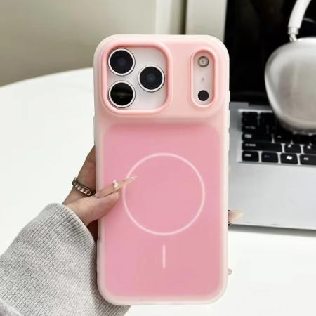 Husa iPhone 17 Pro Max, Anti-Scratch Protective Back Cover 2-in-1 Matte Pure Color, MagSafe, Pink [1]