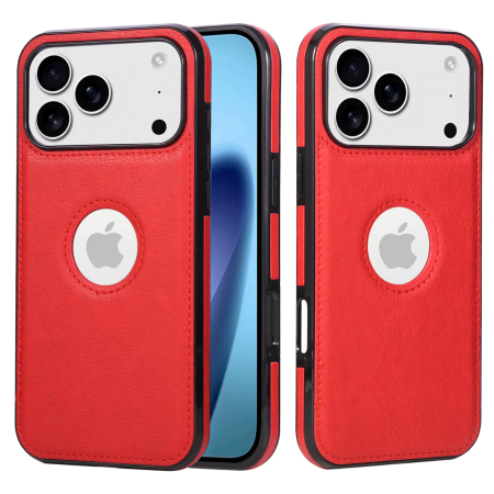 Husa iPhone 17 Pro Max, Business din Piele, Red [3]