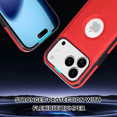Husa iPhone 16E/ 17E, Business din Piele, Red [3]