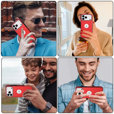 Husa iPhone 17 Pro Max, Business din Piele, Red [4]