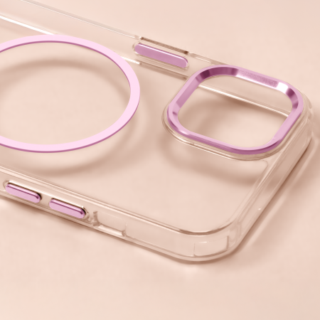 Husa iPhone 17 Pro Max, Clear Crystal Pink, Magsafe [3]