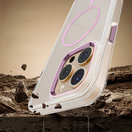 Husa iPhone 17 Pro Max, Clear Crystal Pink, Magsafe [2]
