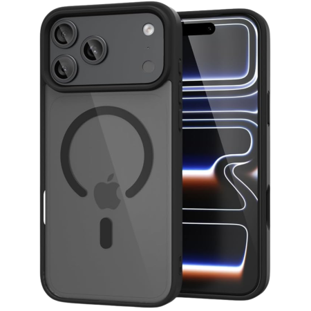 IPHONE 17 PRO MAX - Husa iPhone 17 Pro Max, Crystal Clear MagSafe, Black