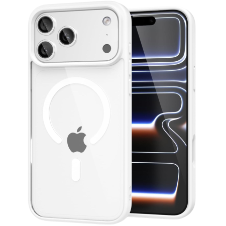 IPHONE 17 PRO MAX - Husa iPhone 17 Pro Max, Crystal Clear MagSafe, White