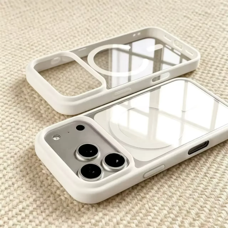 Husa iPhone 17 Pro Max/ 18 Pro Max, Crystal Clear MagSafe, White [1]