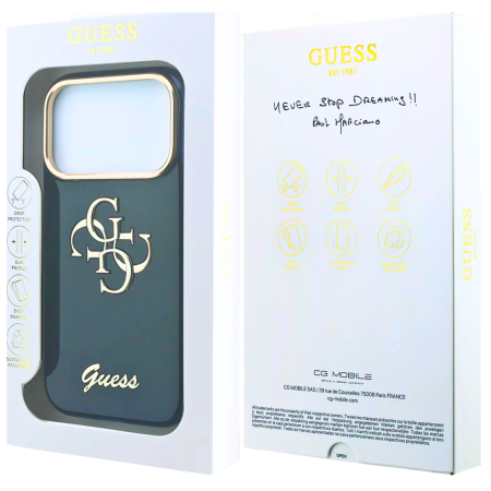 Husă iPhone 17 Pro Max Guess IML 4G Script Metal Logo, Blue [2]