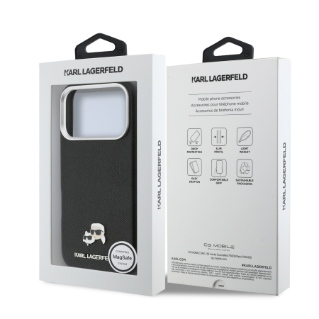 Husa iPhone 17 Pro Max, Karl Lagerfeld PU Karl and Choupette Heads Pins MagSafe, Black [6]