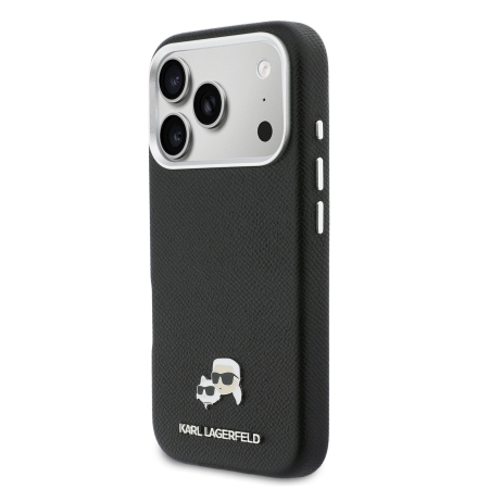 Husa iPhone 17 Pro Max, Karl Lagerfeld PU Karl and Choupette Heads Pins MagSafe, Black [2]