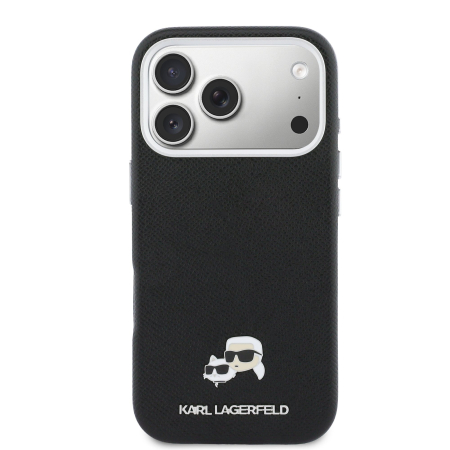 Husa iPhone 17 Pro Max, Karl Lagerfeld PU Karl and Choupette Heads Pins MagSafe, Black [1]