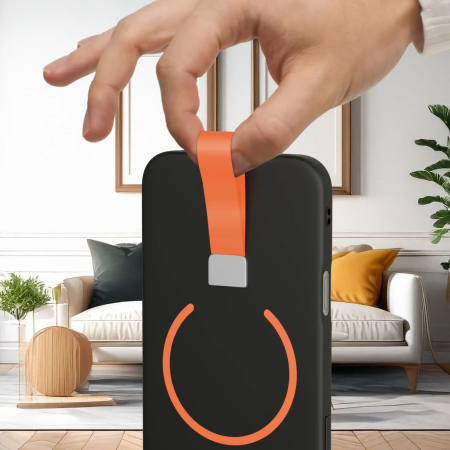 Husa iPhone 17 Pro Max, Loop Thin MagSafe, Black-Orange [8]