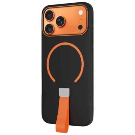 IPHONE 17 PRO MAX - Husa iPhone 17 Pro Max, Loop Thin MagSafe, Black-Orange