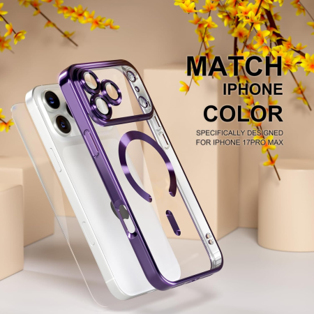 Husa iPhone 17 Pro Max, Luxury MagSafe cu Protectie Lentile Camera si Anti-Shock, Deep Purple [8]