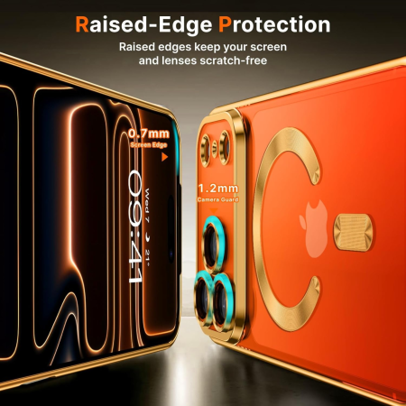 Husa iPhone 17 Pro Max, Luxury MagSafe cu Protectie Lentile Camera si Anti-Shock, Gold [5]