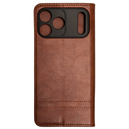 IPHONE 17 PRO MAX - Husa iPhone 17 Pro Max, Piele Tip Carte Smart Seam, Business Class, Brown
