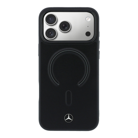 Husa iPhone 17 Pro, Mercedes PU Leather 3D MagSafe, Black [1]
