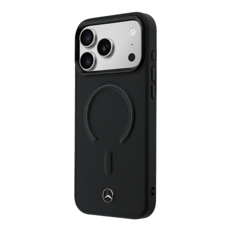 Husa iPhone 17 Pro, Mercedes PU Leather 3D MagSafe, Black [2]