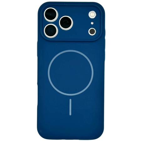 IPHONE 17 PRO - Husa iPhone 17 Pro, Silicon cu Protectie Camera, Microfibra la Interior si MagSafe, Albastra