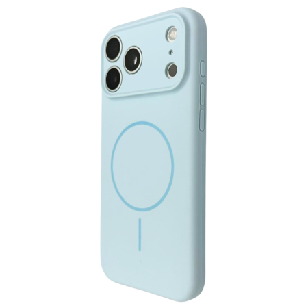 Husa iPhone 17 Pro, Silicon cu Protectie Camera, Microfibra la Interior si MagSafe, Baby Blue [2]