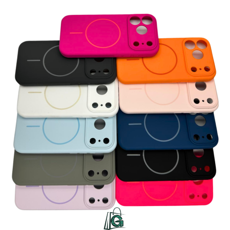 Husa iPhone 17 Pro, Silicon cu Protectie Camera, Microfibra la Interior si MagSafe, Gri [7]