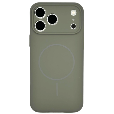 IPHONE 17 PRO - Husa iPhone 17 Pro, Silicon cu Protectie Camera, Microfibra la Interior si MagSafe, Gri