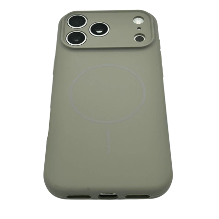 Husa iPhone 17 Pro, Silicon cu Protectie Camera, Microfibra la Interior si MagSafe, Gri [3]