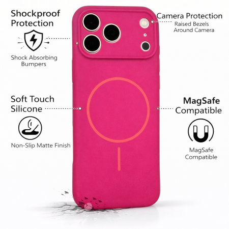 Husa iPhone 17 Pro, Silicon cu Protectie Camera, Microfibra la Interior si MagSafe, Purple [4]