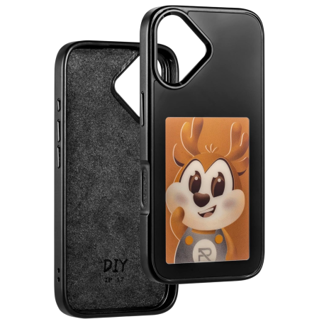 IPHONE 17 - Husa iPhone 17, SmartScreen NFC, cu Protectie Piele Interioara, Black