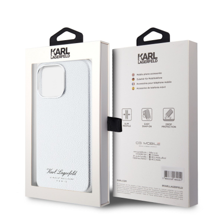 Husa Karl Lagerfeld Grained PU Hotel RSG pentru iPhone 15 Pro Max, Grey [5]