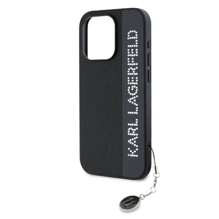 Husa Karl Lagerfeld PU Saffiano Rhinestone Charm pentru iPhone 15 Pro Max, Black [3]