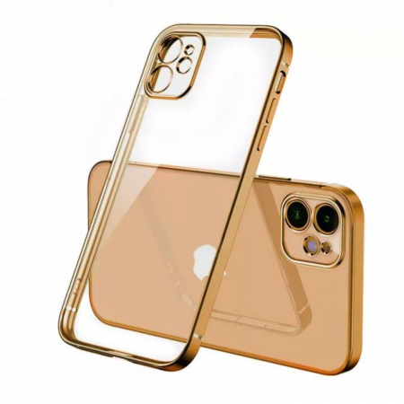 IPHONE 14 PRO - Husa Luxury cu Margini Color pentru iPhone 14 Pro, Gold