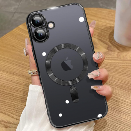 Husa Luxury MagSafe cu Protectie Lentile Camera si Anti-Shock pentru iPhone 16 Plus, Black [3]