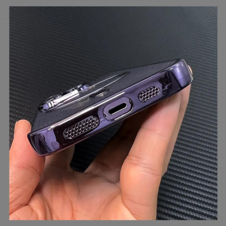 Husa Luxury MagSafe cu Protectie Lentile Camera si Anti-Shock pentru iPhone 15, Purple [5]