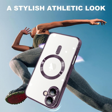 Husa Luxury MagSafe cu Protectie Lentile Camera si Anti-Shock pentru iPhone 16, Deep Purple [4]