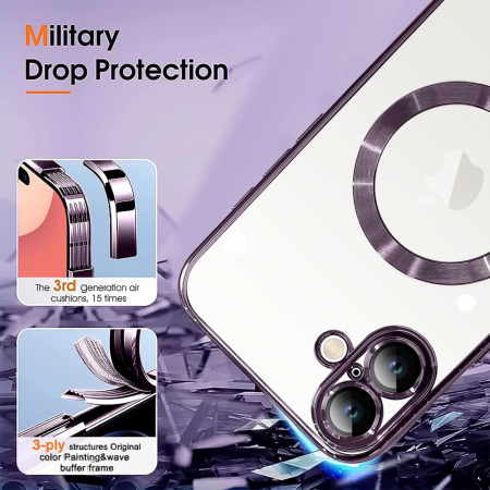 Husa iPhone 17, Luxury MagSafe cu Protectie Lentile Camera si Anti-Shock, Deep Purple [8]