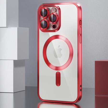 Husa Luxury MagSafe cu Protectie Lentile Camera si Anti-Shock pentru iPhone 12, Red [2]