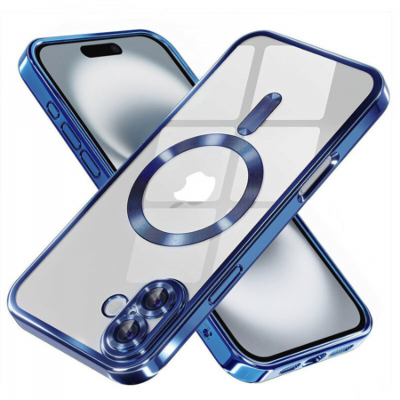 Husa pentru iPhone 15 Pro, Luxury MagSafe Anti-Shock cu Protectie Lentile Camera, Blue [4]