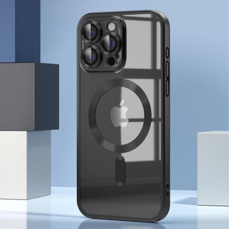Husa Luxury MagSafe cu Protectie Lentile Camera si Anti-Shock pentru iPhone 15 Pro Max, Black [4]