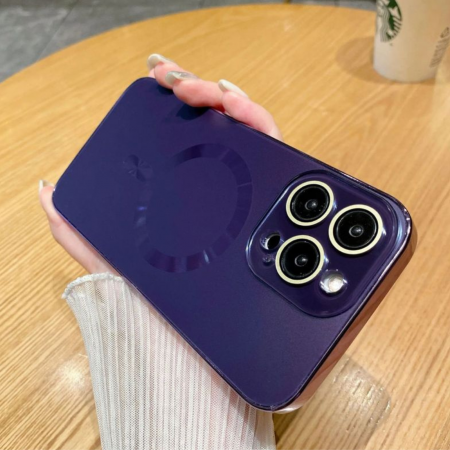 Husa iPhone 17 Air, MagSafe AG Glass Shockproof - Protectie Camera , Deep Purple Mat [2]