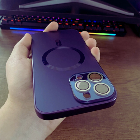 Husa iPhone 16, MagSafe AG Glass Shockproof - Protectie Camera , Deep Purple Mat [1]