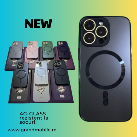 Husa iPhone 16 Plus, MagSafe AG Glass Shockproof - Protectie Camera , Deep Purple Mat [10]