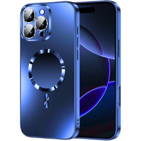 IPHONE 12 PRO MAX - Husa iPhone 12 Pro Max, MagSafe AG Glass Shockproof - Protectie Camera, Navy Blue Mat