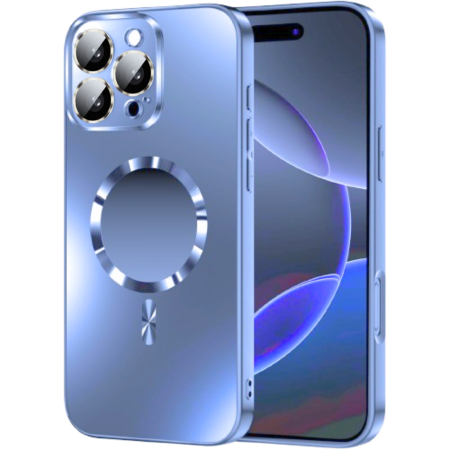 IPHONE 16 PRO MAX - Husa iPhone 16 Pro Max, MagSafe AG Glass Shockproof - Protectie Camera , Sierra Blue Mat