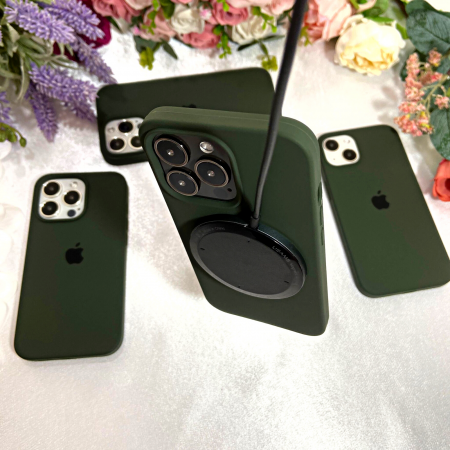 Husa MagSafe de Silicon pentru Iphone 13 Pro, Verde Army [3]