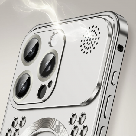 Husa pentru iPhone 17 Pro Max, Dur Aluminiu cu MagSafe, Disipare caldura si Protectie Premium, Silver [7]