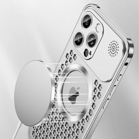 Husa pentru iPhone 17 Pro Max, Dur Aluminiu cu MagSafe, Disipare caldura si Protectie Premium, Silver [3]